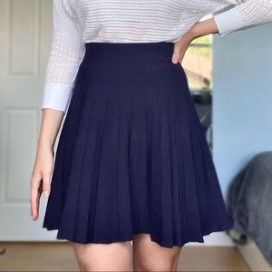 Navy Pleated Sweater Skirt/Uniform Skirt